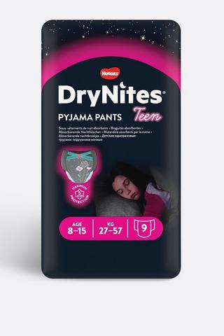 Drynites Girls Pyjama Pants 8-15 Years 9 Pack