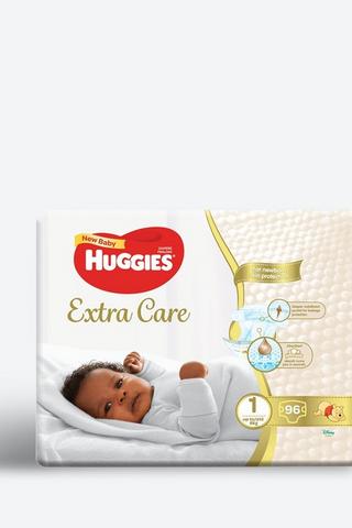 Huggies Extra Care Size 1 Nappies 96
