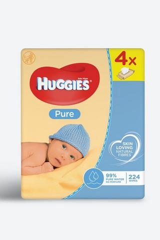Huggies Pure Baby Wipes 4 X 56