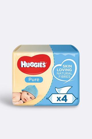 Huggies Pure Baby Wipes 4 X 56