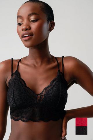 2 Pack Lace A Frame Bra