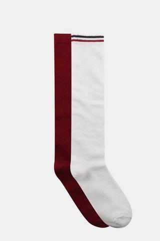 Knee High 2pk Socks Maroon