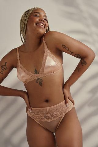 Satin A Frame Bra And Panty Set