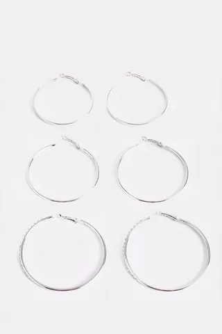 3 Pack Hoop Earrings