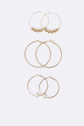 3 Pack Hoop Earrings