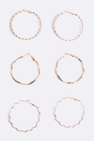 3 Pack Hoop Earrings