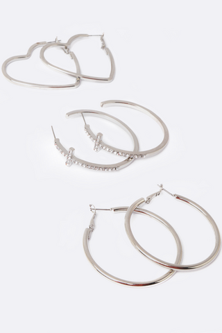 3 Pack Hoop Earrings