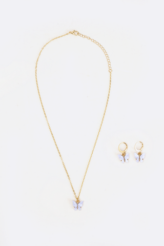 Butterfly Necklace And Earring Set