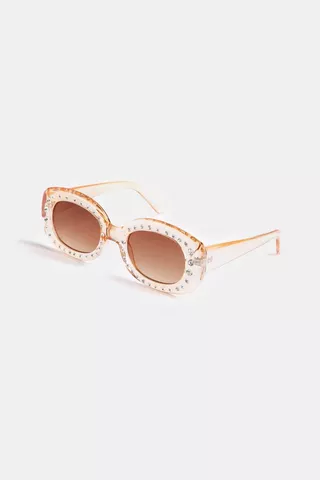 Studded Oval Sunglasses