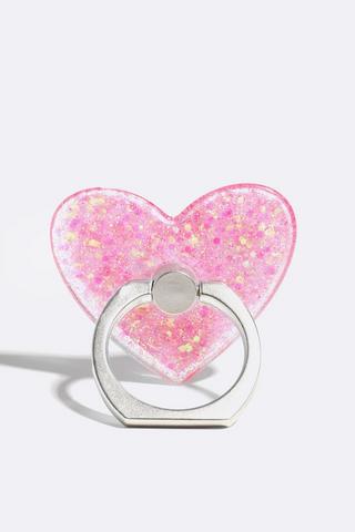 Glitter Heart Phone Grip