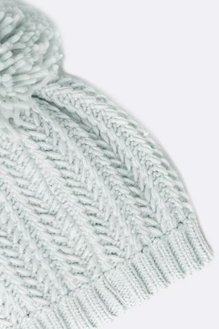 Beanie Cable Metallic Pom