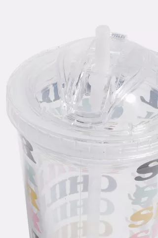 Cup Bottle With Straw