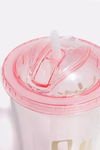 Cup Bottle With Straw