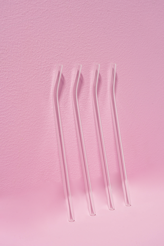 Glass Straws, 4 Pack - Closeout