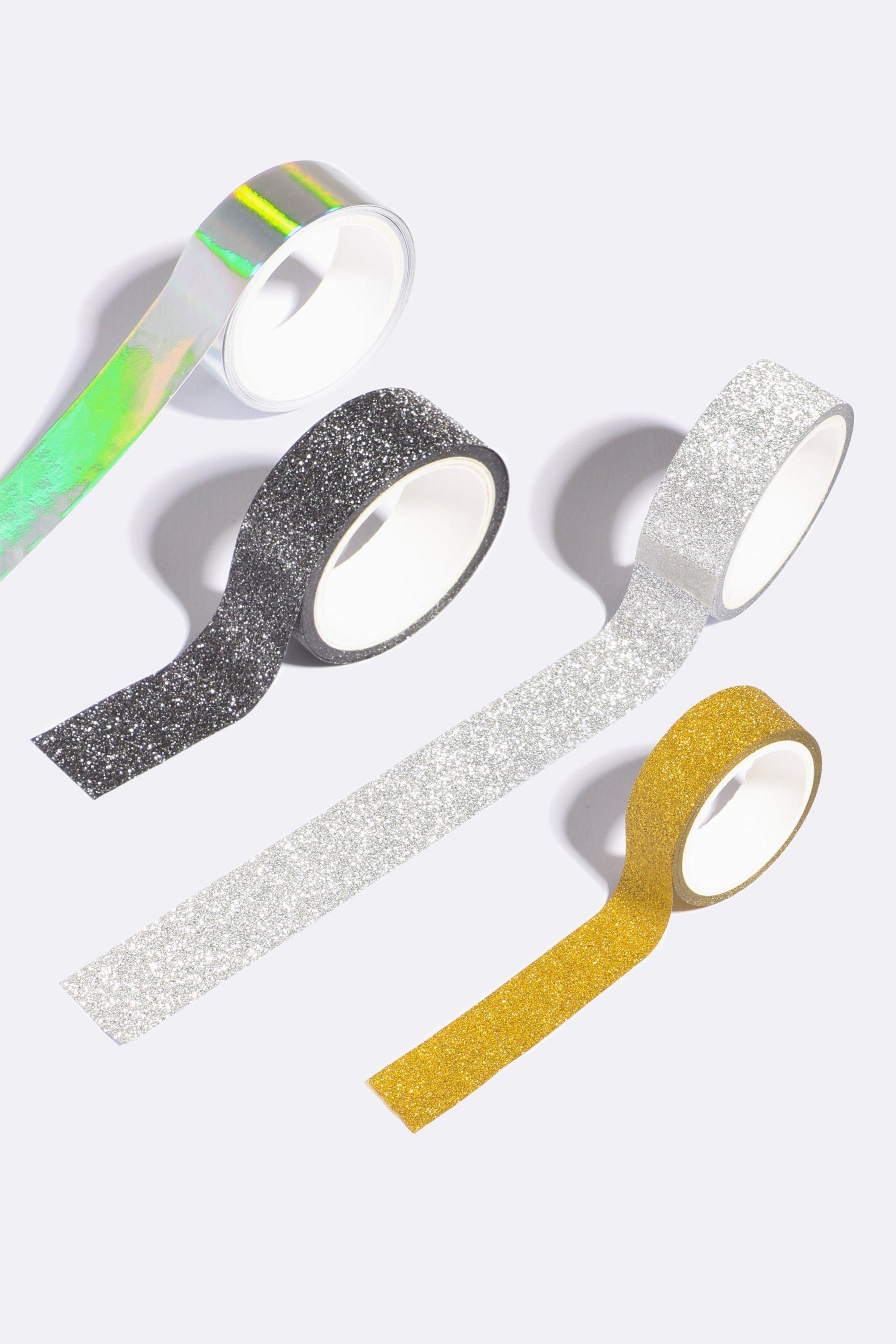 Washi Tape Rolls | Silver Glitter | Washi Tape Size: 15mm x 10mm | SKU #  WT0045