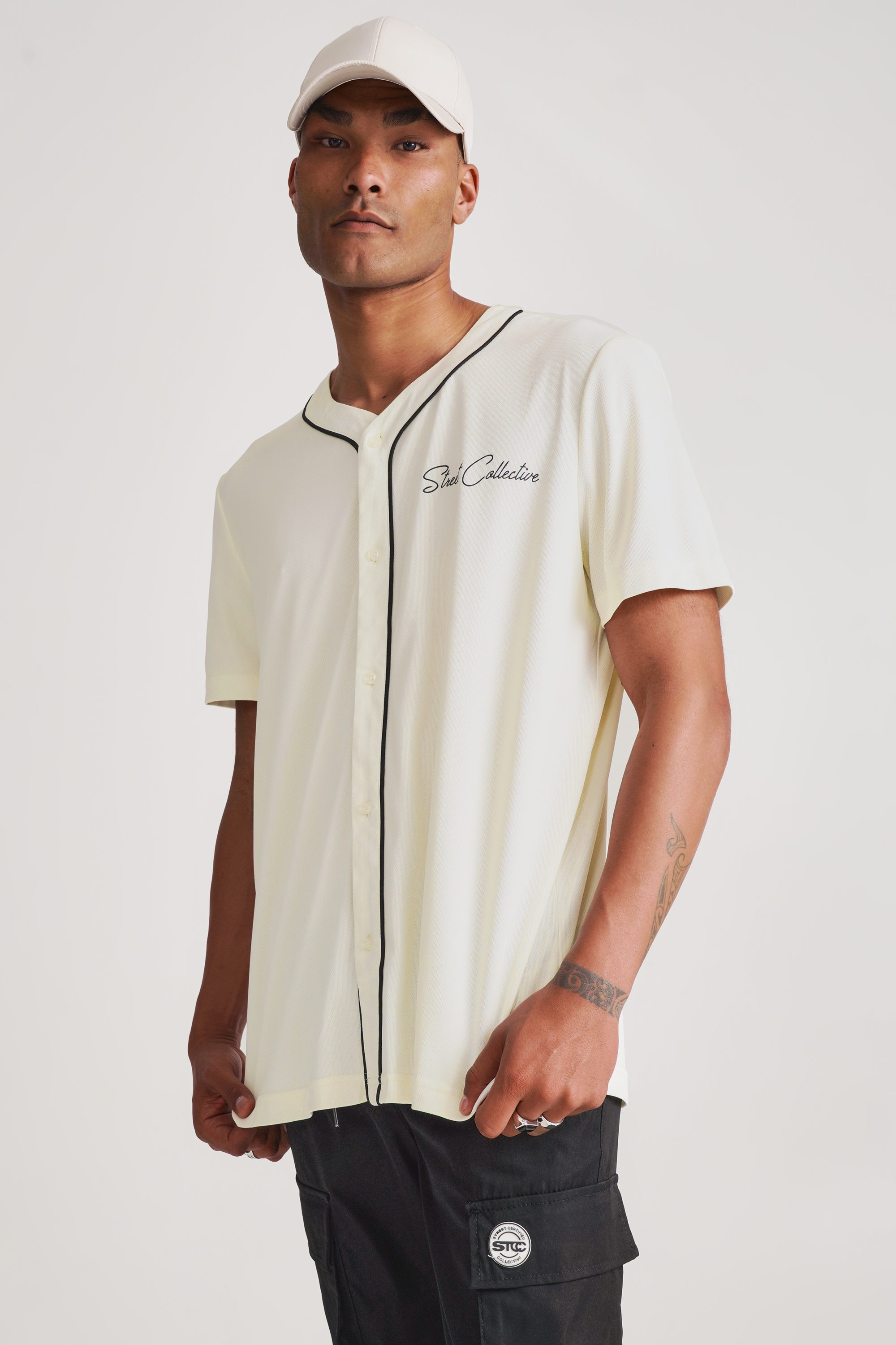 トップス ANCELLME BASEBALL SHORT SLEEVE SHIRT BASEBALL SHORT