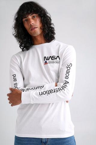 white long sleeve nasa shirt