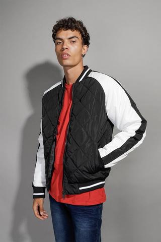 Colour block bomber jacket hotsell