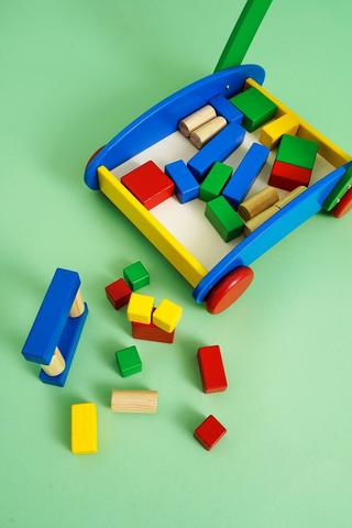 Push And Pull Wooden Cart