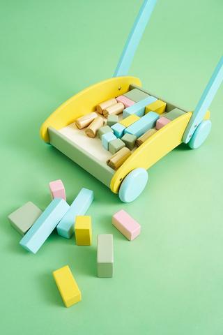 Push And Pull Wooden Cart