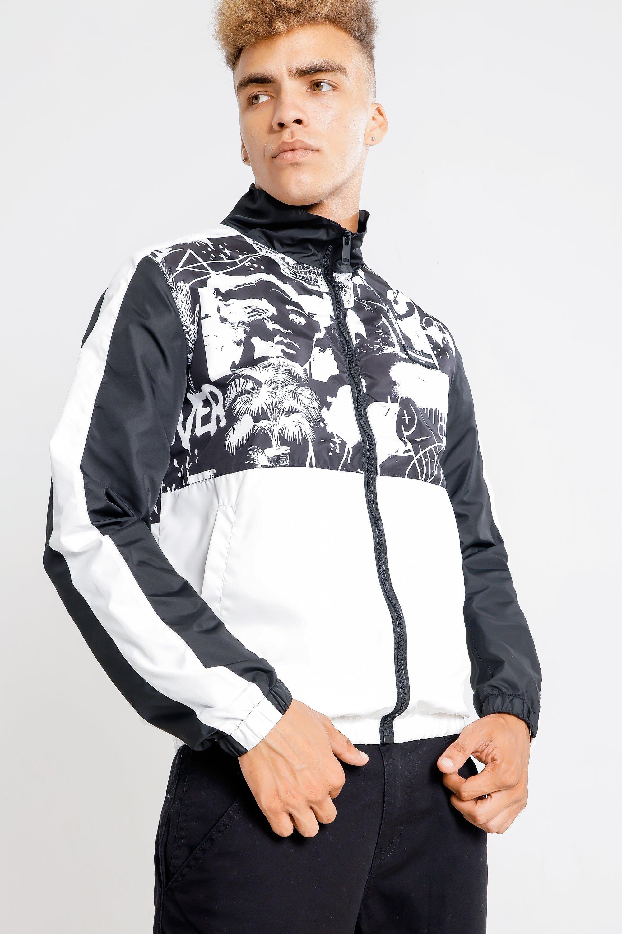 Graffiti Print Windbreaker