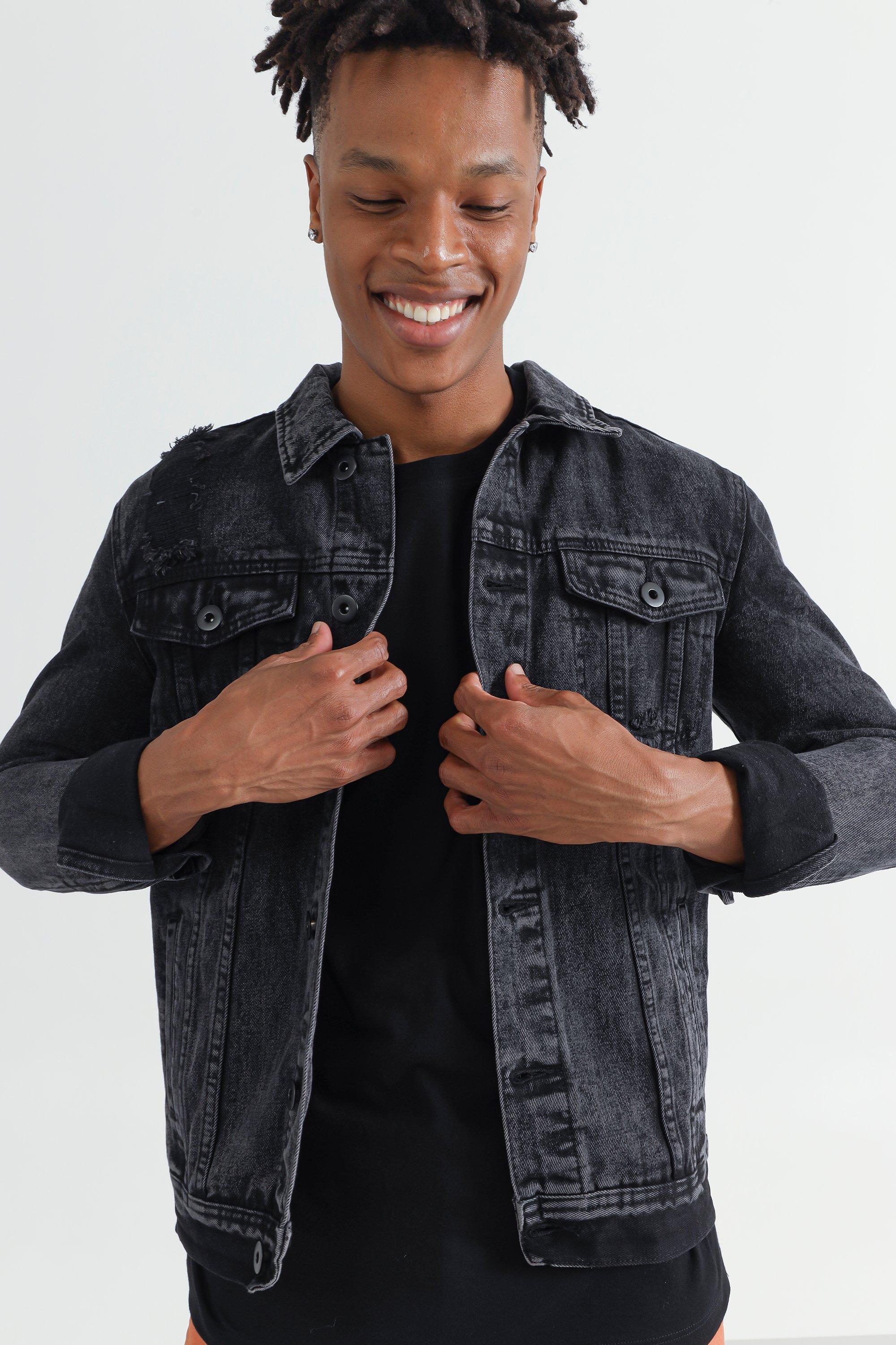 Black denim jacket sales mr price