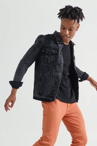 Denim jacket with black jeans men hotsell