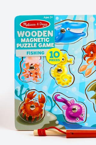 Melissa & Doug Magnetic Wooden Puzzle Game Set: Fishing and