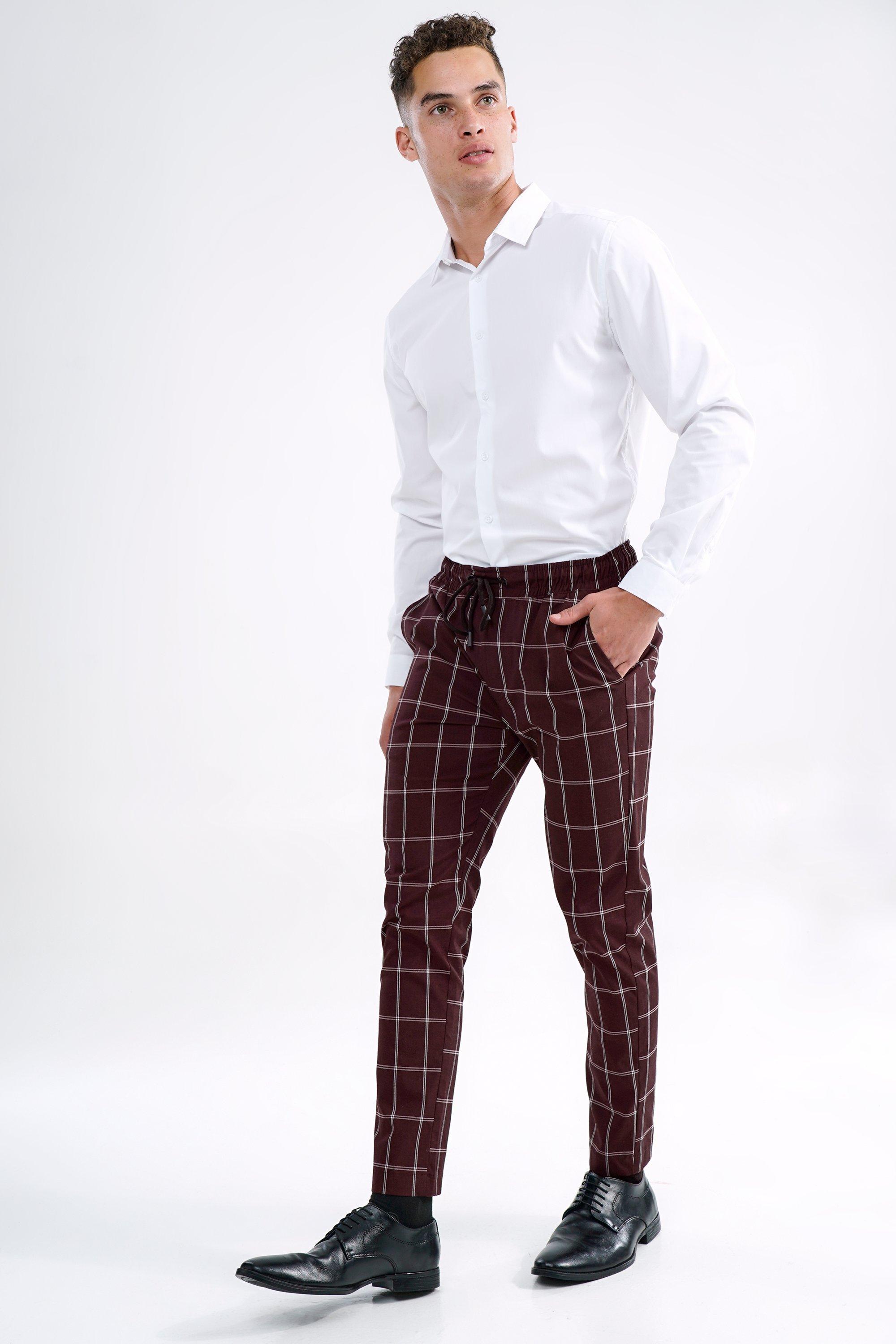 Check Slim Fit Pants