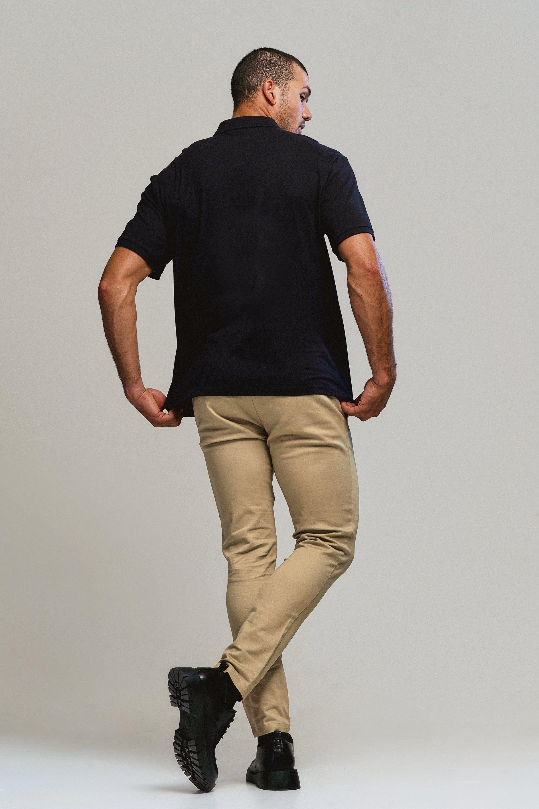 Black Shirt with Brown Pants