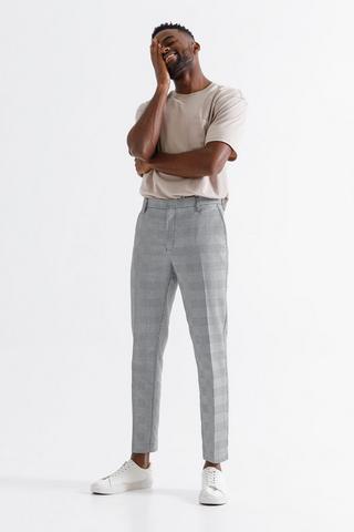 Check Print Slim Fit Pants