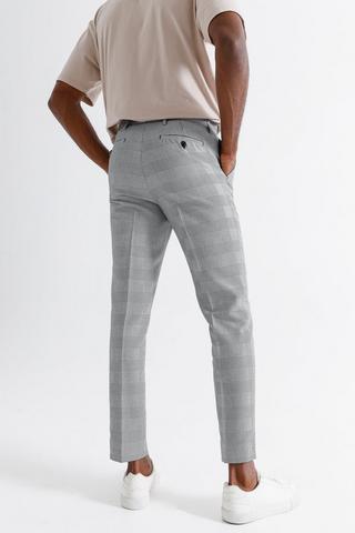 Check Print Slim Fit Pants