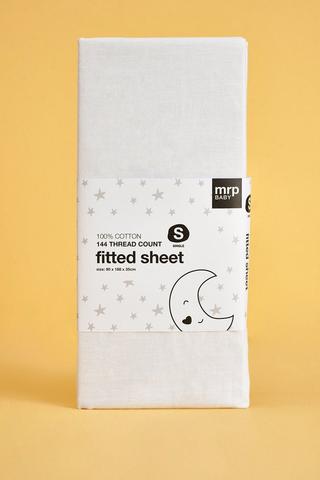 100% Cotton Single Cot Fitted Sheet
