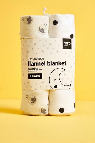 MRP Baby Flannel Blankets 2 Pack