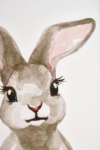 Wooden Frame With Bunny Artwork