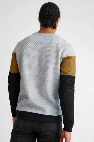 Colour Block Quilted Pullover