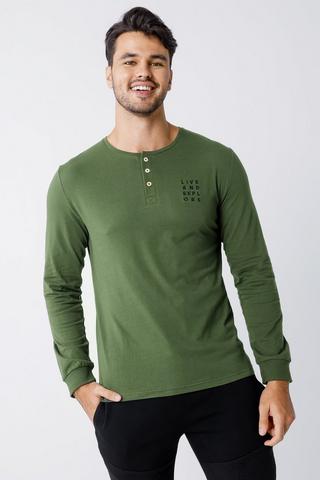 Long Sleeve Henley Top