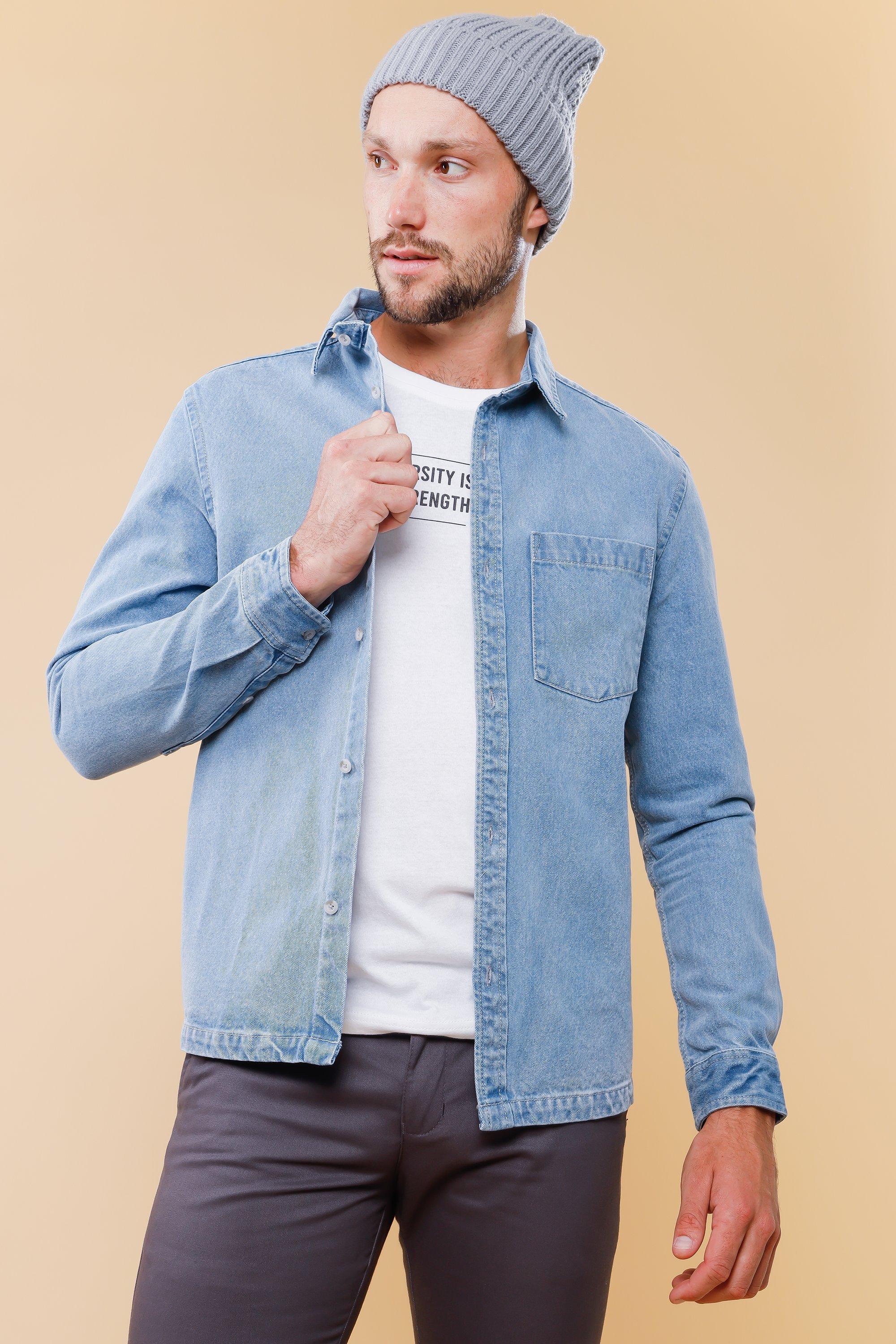 Denim shirt men price hotsell