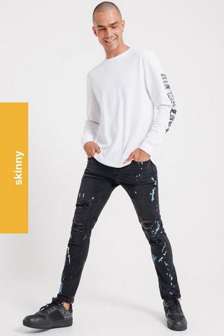 Printed Skinny Fit Jeans