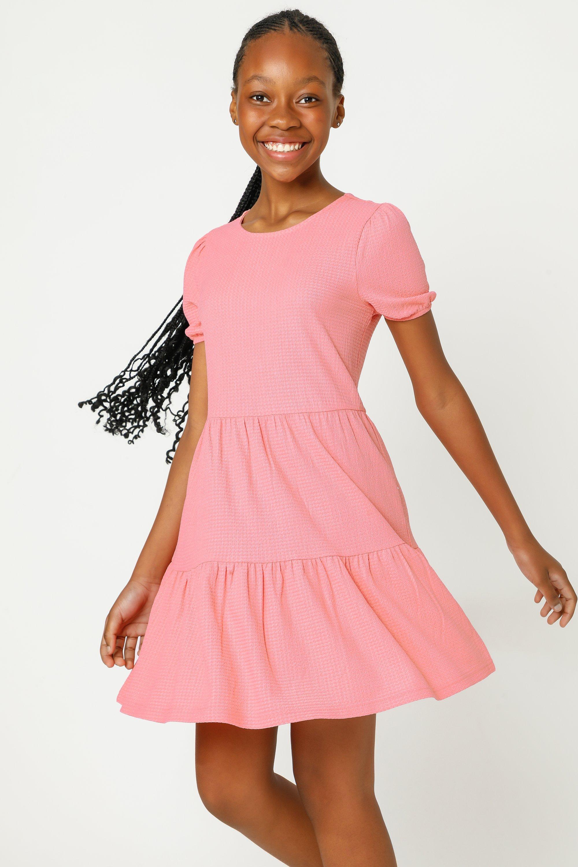 Girls pink best sale skater dress