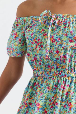 Floral Print Off The Shoulder Dress