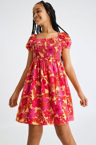 Puff Sleeve Trapeze Dress