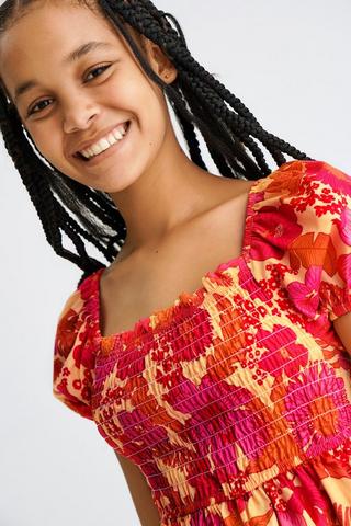 Puff Sleeve Trapeze Dress