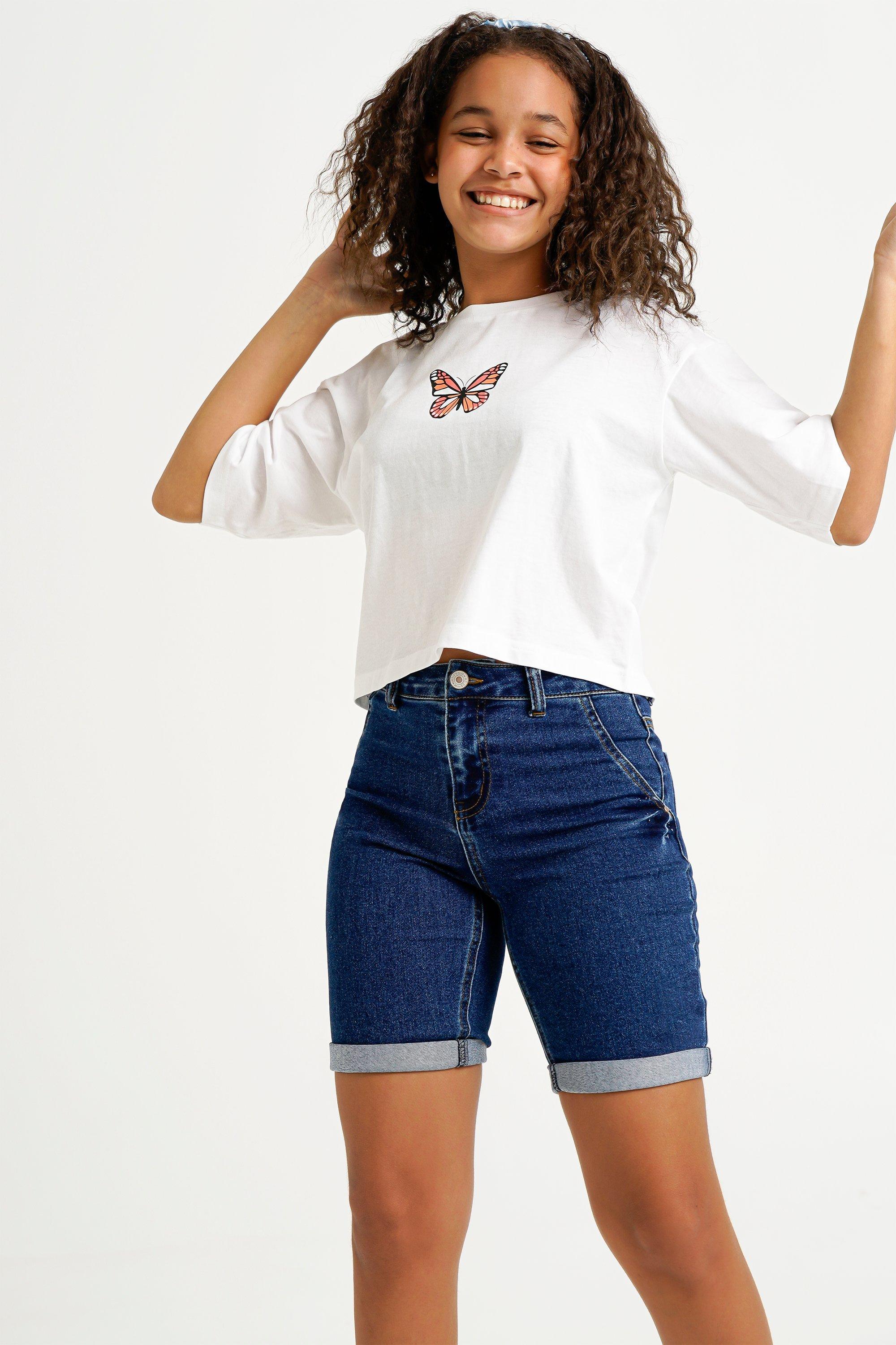 Denim Bermuda Shorts