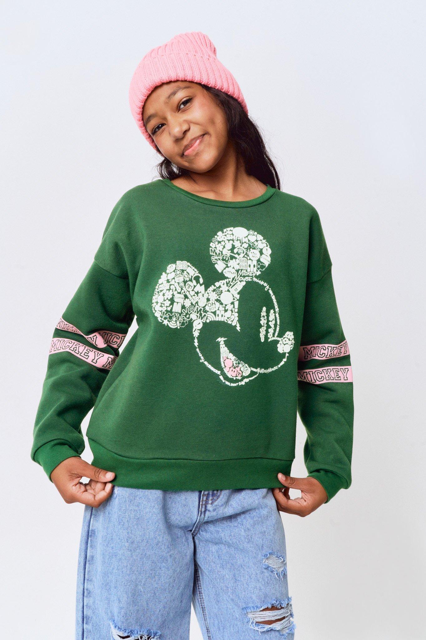 Green mickey cheap mouse sweatshirt