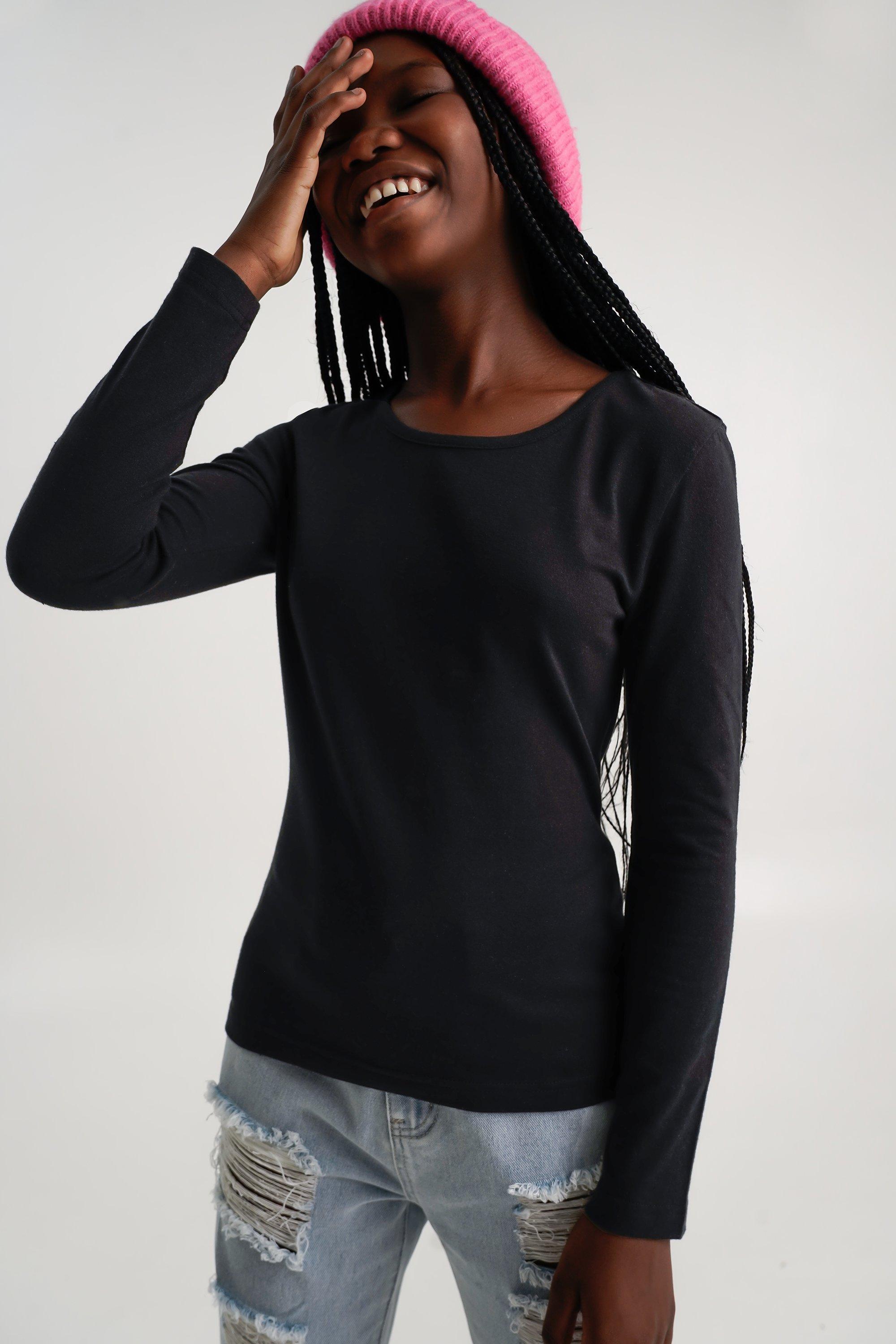 Black, Long Sleeve Shirts for Women