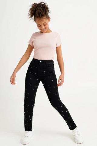 Studded High Rise Jeans