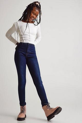 Shape Mid Blue Wash Super High Waist Skinny Jeans