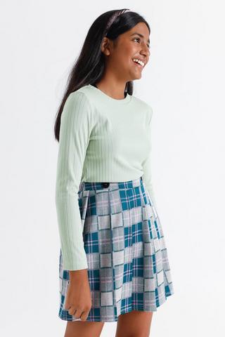 A-line Check Skirt