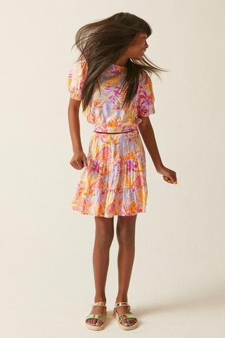 Tiered Floral Mini Skirt